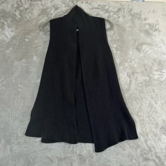 Halogen black 100% cashmere open vest cardigan - Picture 1 of 7
